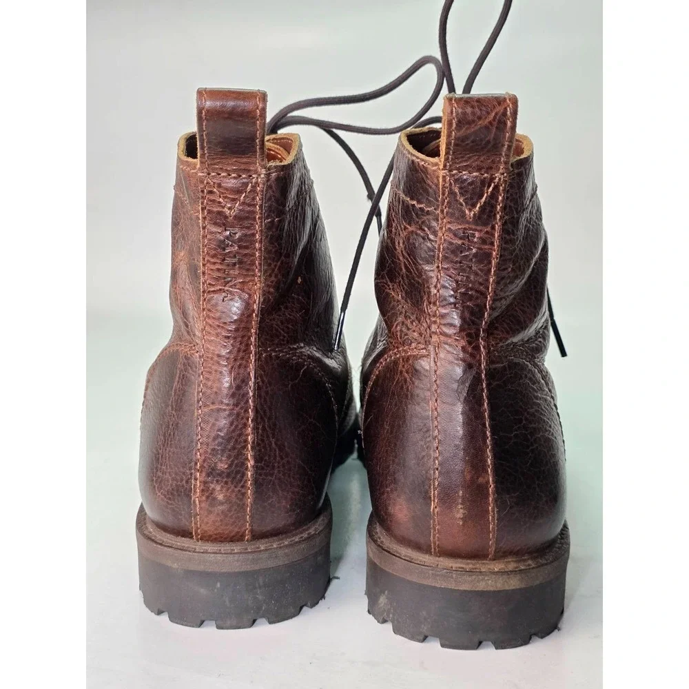 Patina Portland Men's Boots Size 12.5 EU 46 Brown Leather Lace Up High Top Shoes